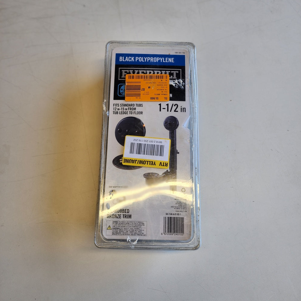 Trip Lever 1-1/2 in. Black Poly Pipe Bath Waste and Overflow Drain in Oil Rubbed Bronze (WO-2-RB-TL) Trip Lever 1-1/2 in. Black Poly Pipe Bath Waste and Overflow Drain in Oil Rubbed Bronze (WO-2-RB-TL)